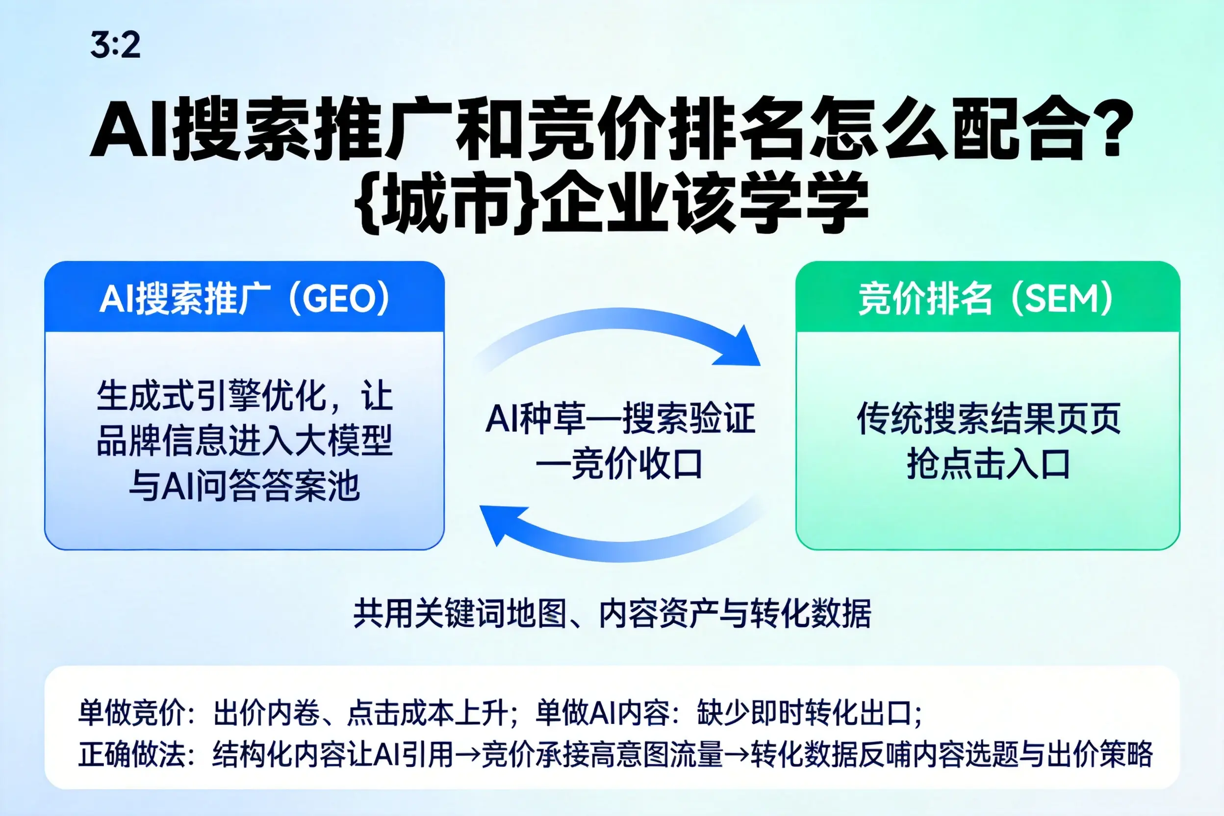 AI搜索推广和竞价排名怎么配合？朔州企业该学学