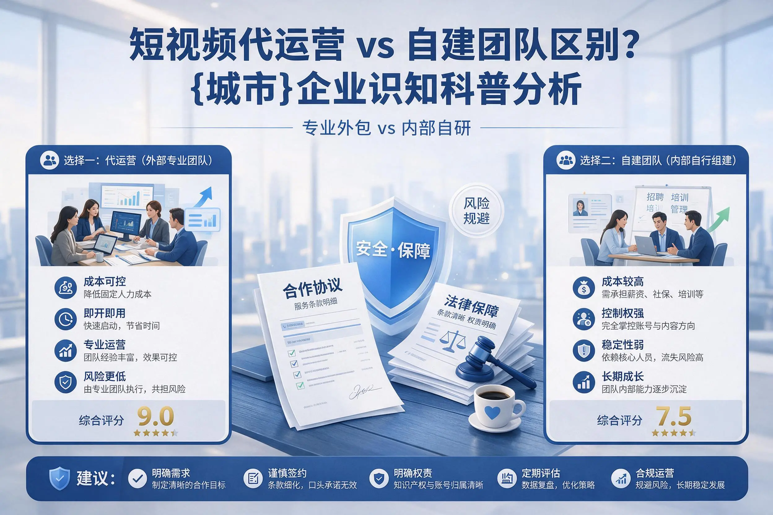 短视频代运营与自建团队区别？朔州企业认知科普分析