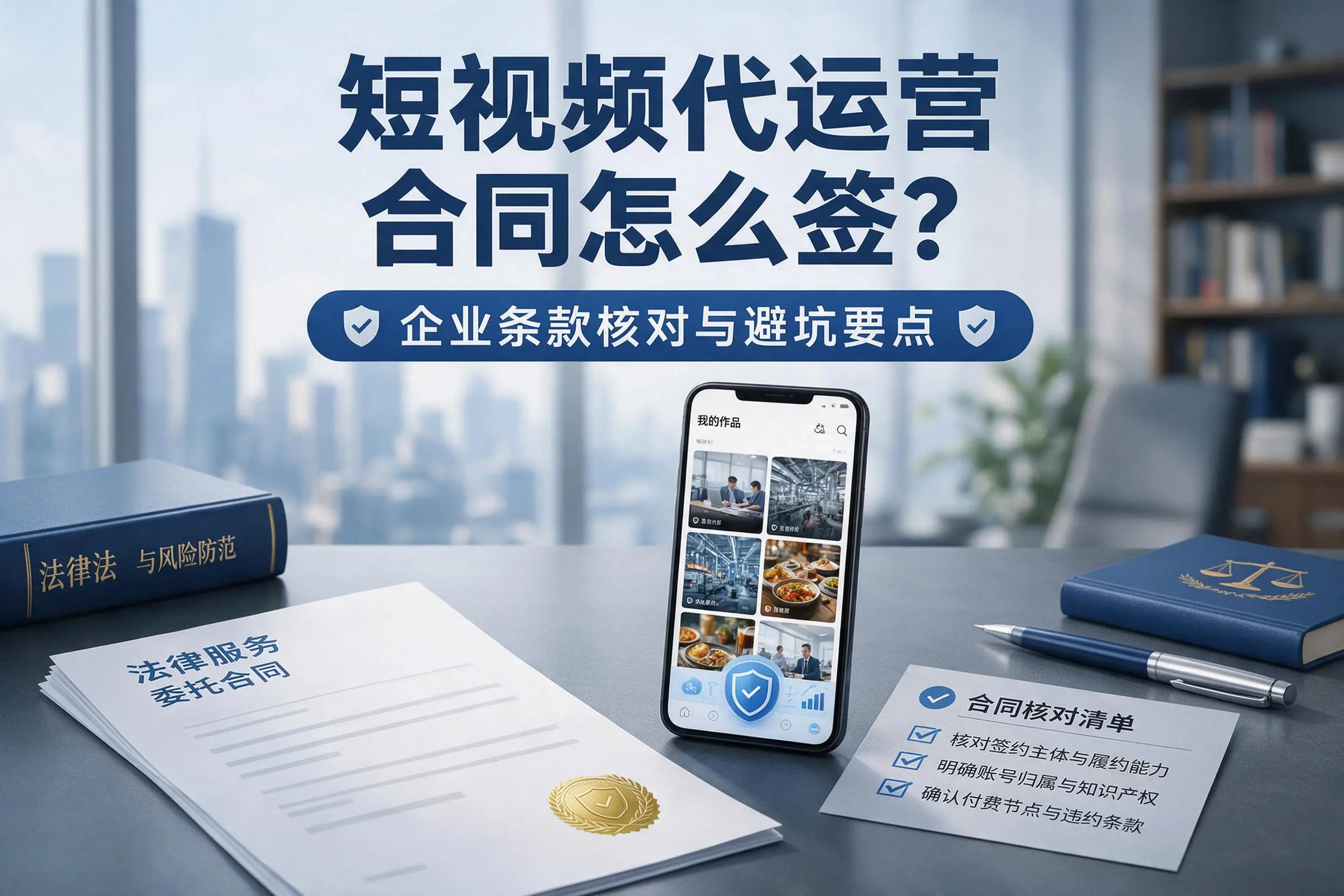 短视频代运营合同怎么签?朔州企业条款核对与避坑要点