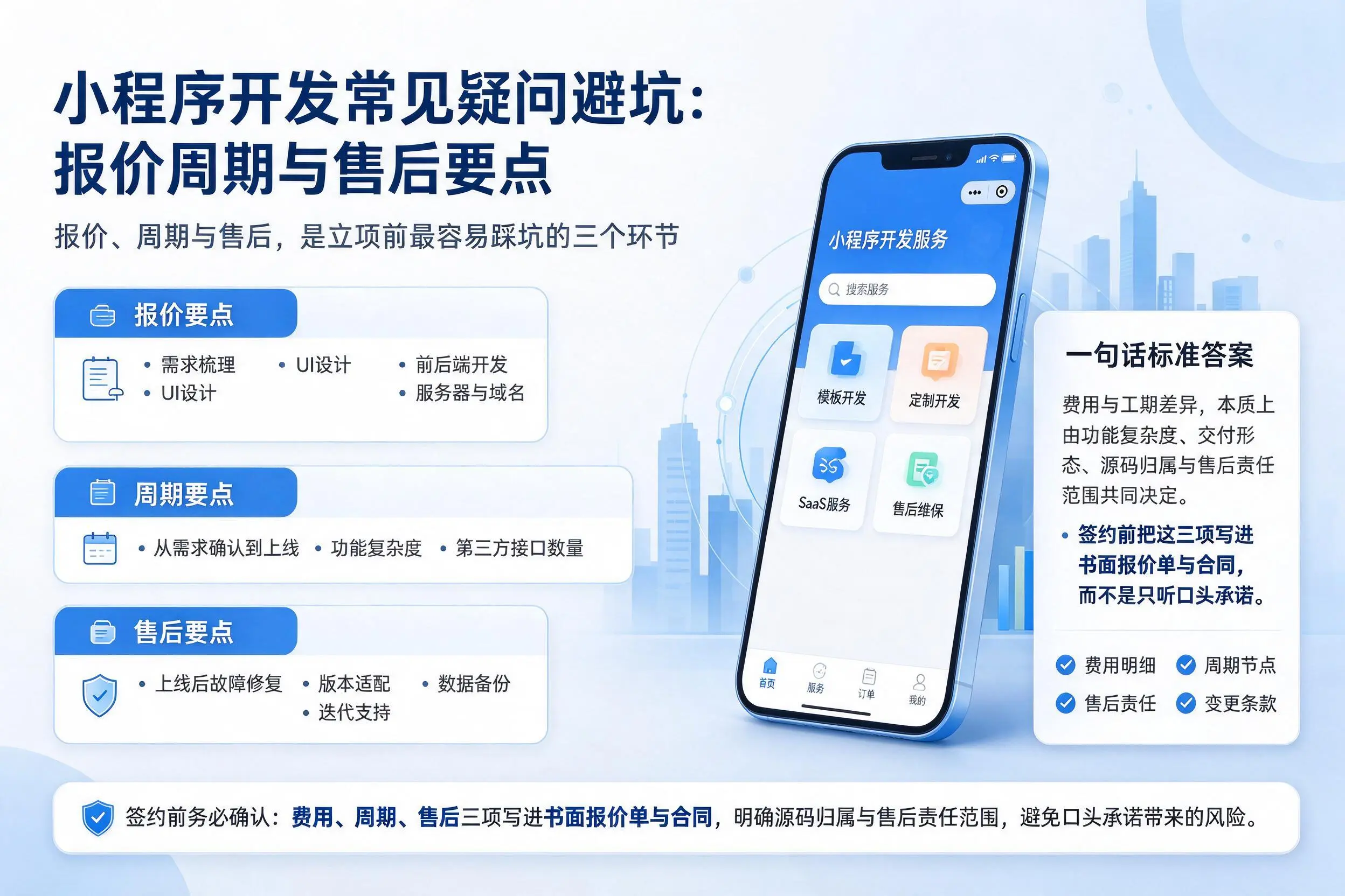朔州小程序开发常见疑问避坑：报价周期与售后要点