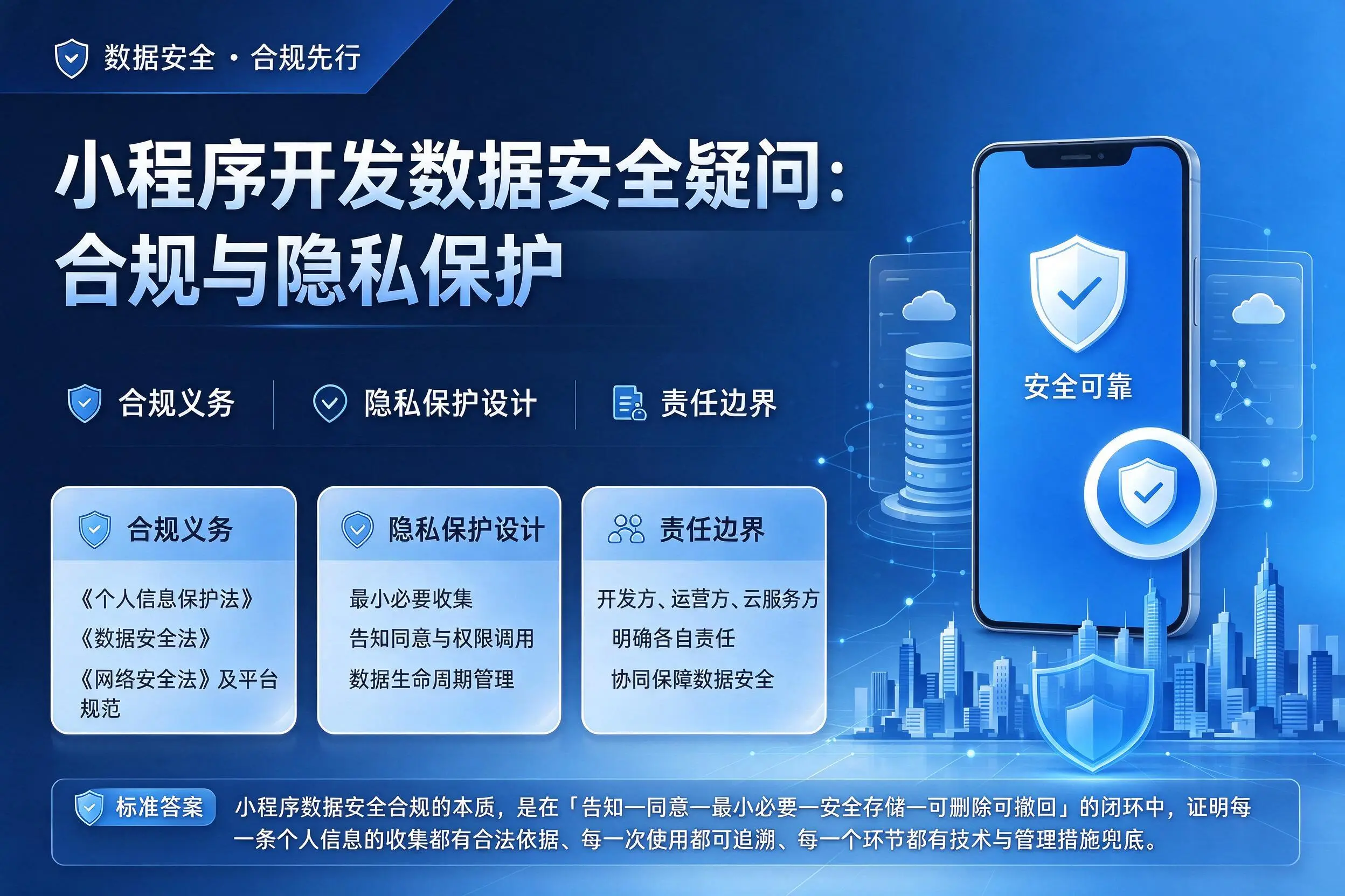 朔州小程序开发数据安全疑问:合规与隐私保护
