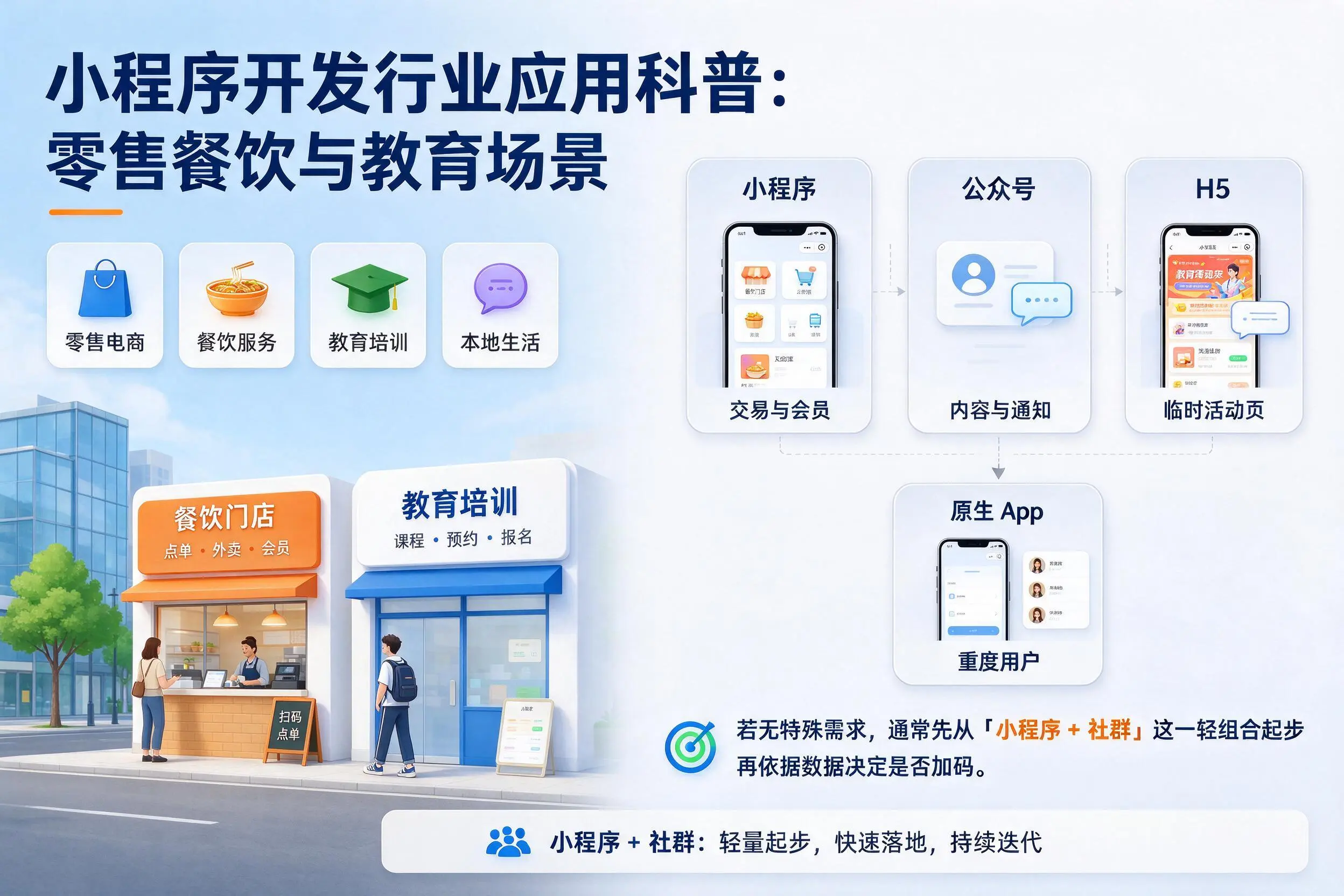 朔州小程序开发行业应用科普：零售餐饮与教育场景