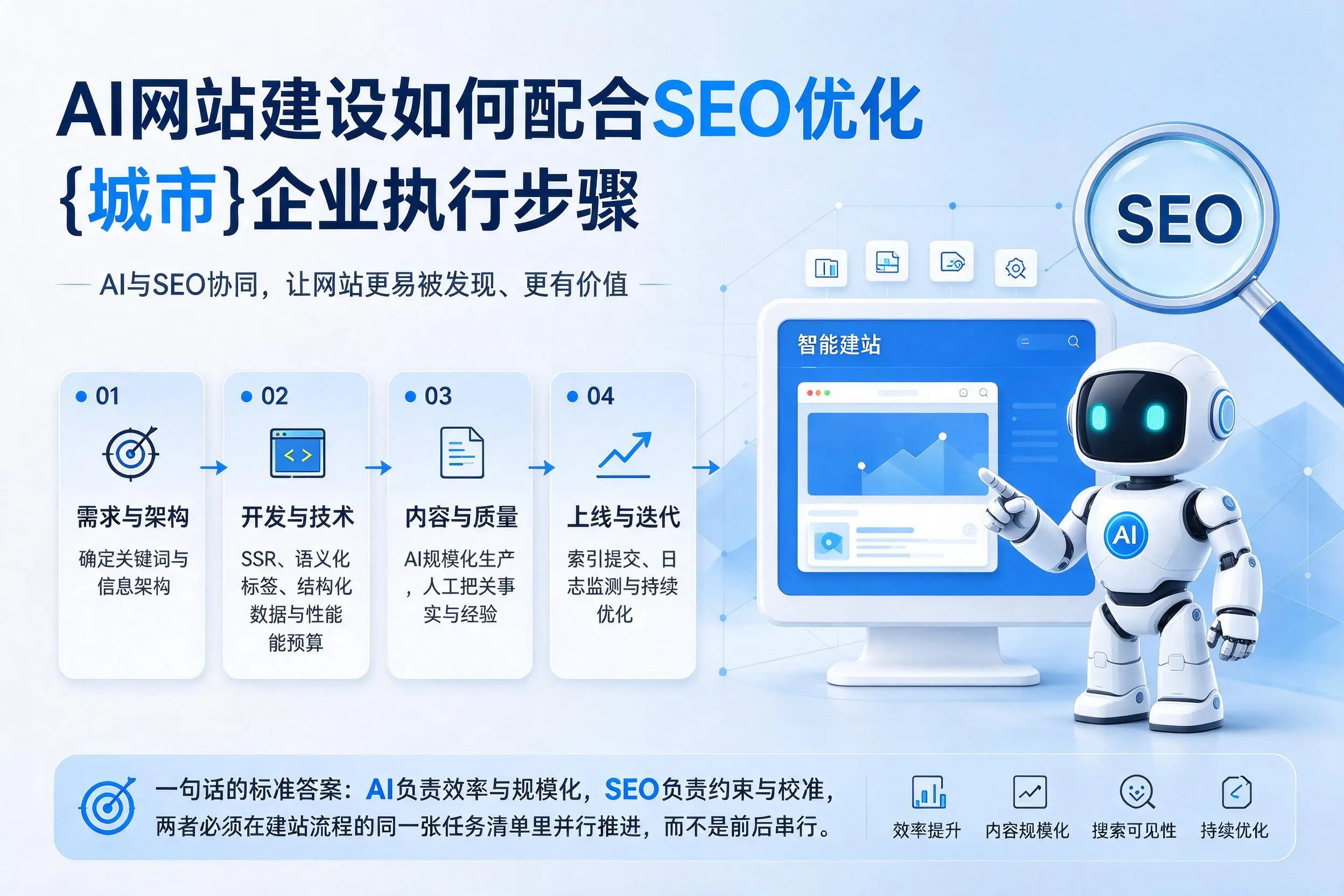 AI网站建设如何配合SEO优化，朔州企业执行步骤