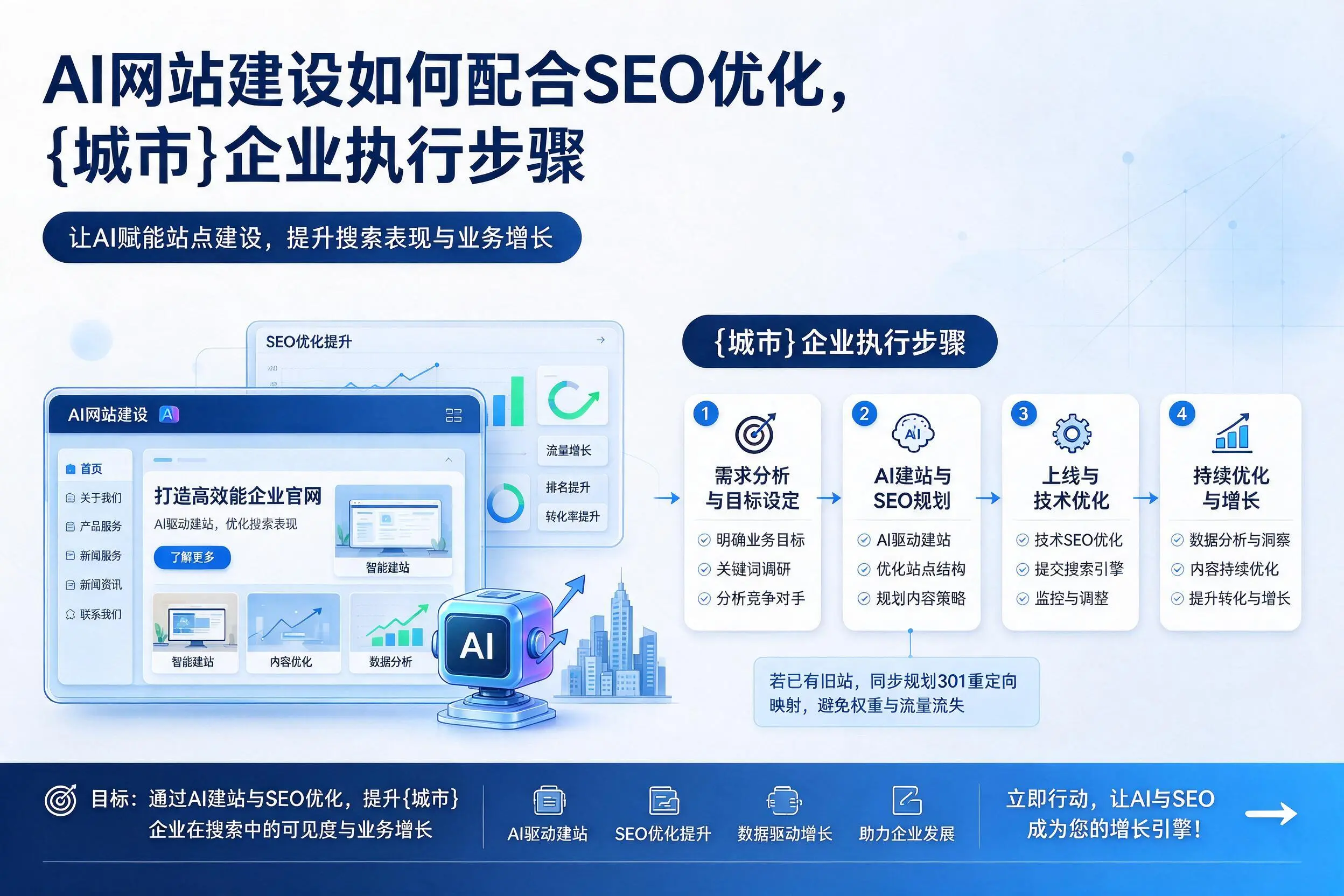 AI网站建设如何配合SEO优化，朔州企业执行步骤