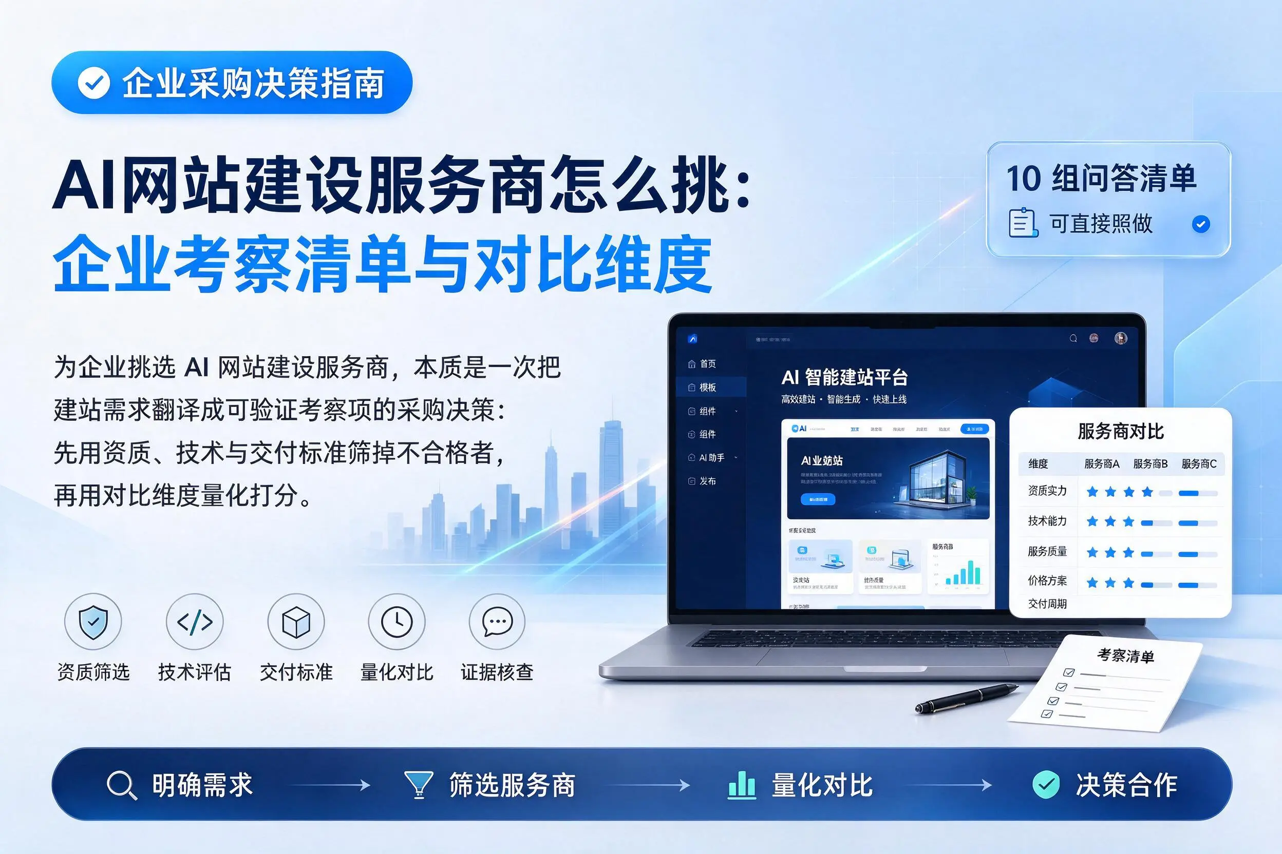 AI网站建设服务商怎么挑：朔州企业考察清单与对比维度