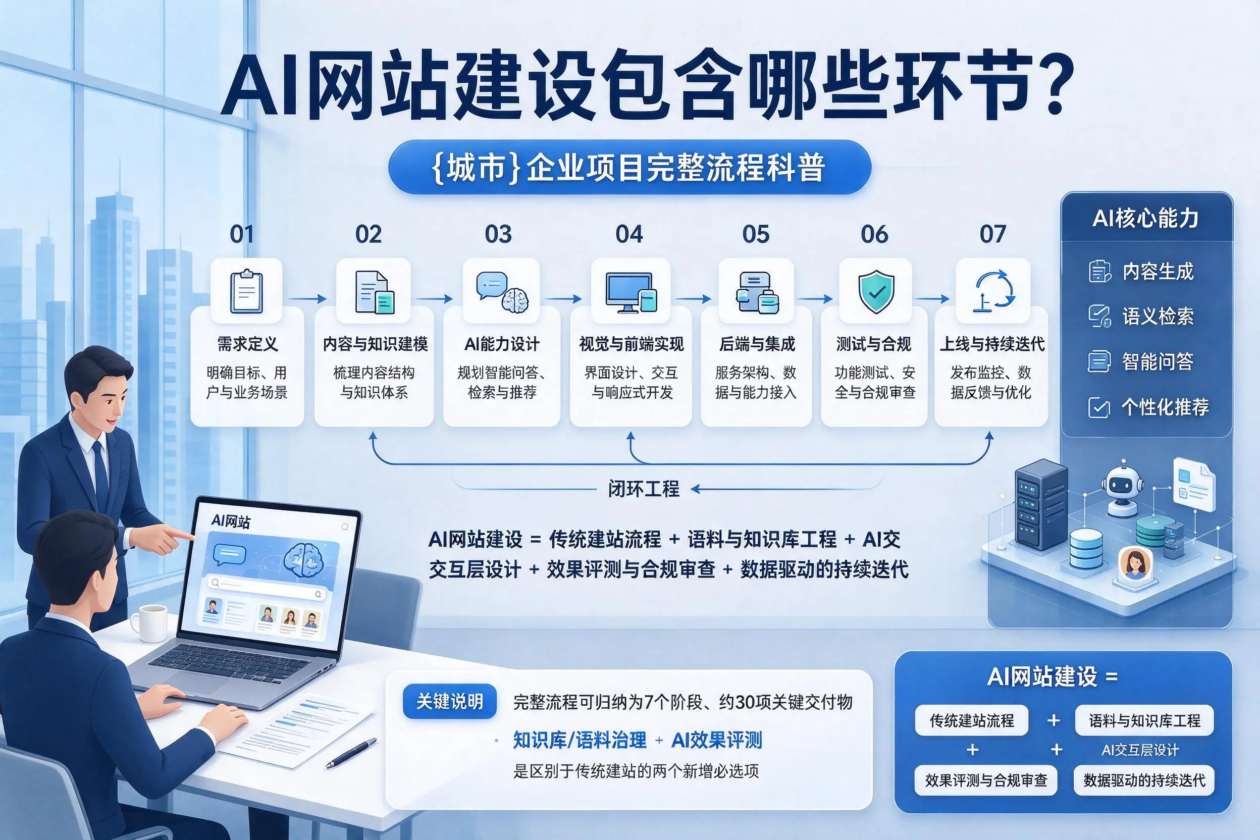 AI网站建设包含哪些环节？朔州企业项目完整流程科普